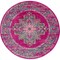 Homeroots 5 ft. Round Fuchsia & Blue Distressed Area Rug 385263 - alternate 1